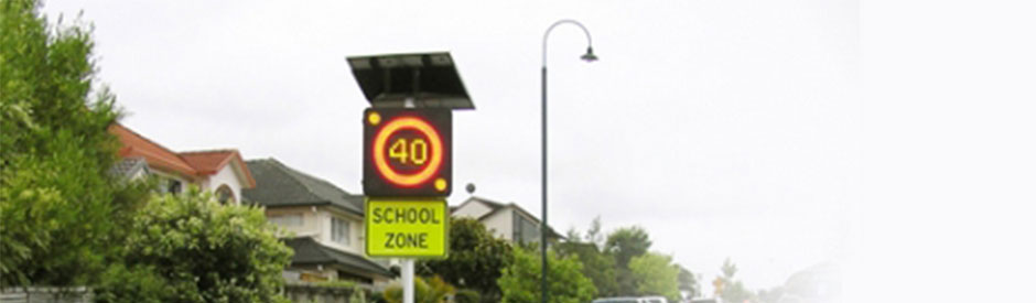 LED School Zone safety signs by HMI Technologies, Auckland NZ and Melbourne Australia